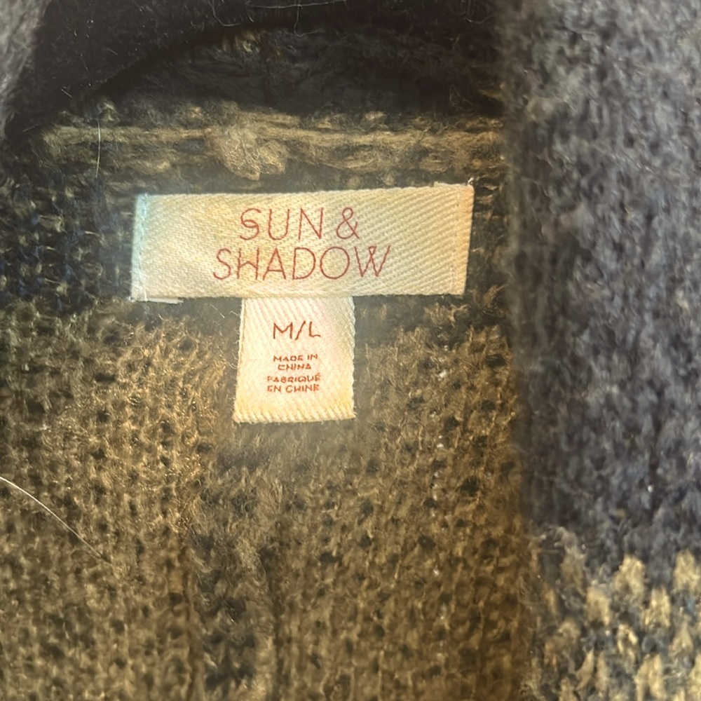Green and Black Throw over sweater long front short back